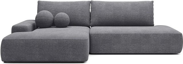 Vente-unique Schlafsofa Daviso in Grau mit L-Form und Schlaffunktion, Breite: 276 cm - Bild 1