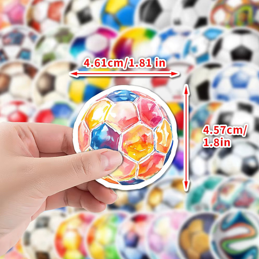 Bunte Fußball-Doodle-Aufkleber Set für DIY-Projekte in Mehrfarbig - Bild 2