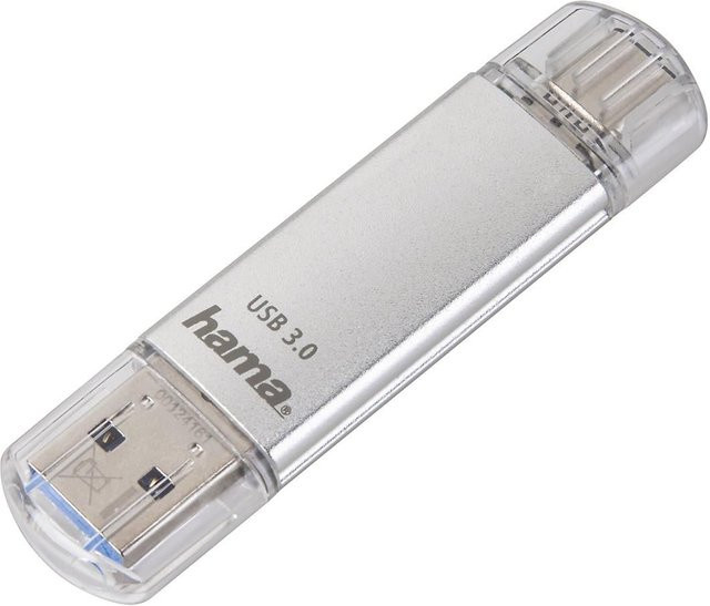 Hama USB-Stick C-Laeta USB-C mit USB 3.1/USB 3.0, 128 GB, Silber - Bild 1
