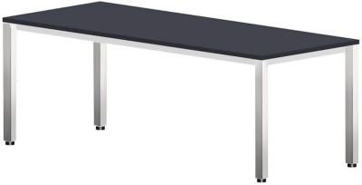 Schreibtisch Bexxstar mit 4-Fuß Quadratrohr in Schwarz/Chromsilber, B/T/H: 120 x 80 x 74 cm - Bild 1