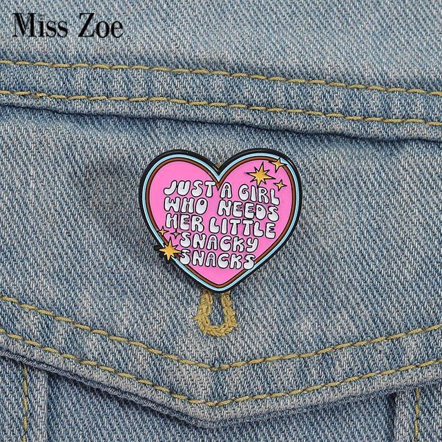 Miss Zoe Broschen, Emaille-Pins, rosa Herz, Damen - Bild 1