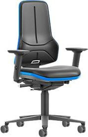 Arbeitsdrehstuhl Bimos Neon XXL 9575 in Schwarz-Blau mit Armlehnen und Synchronmechanik, belastbar bis 180 kg - Bild 1