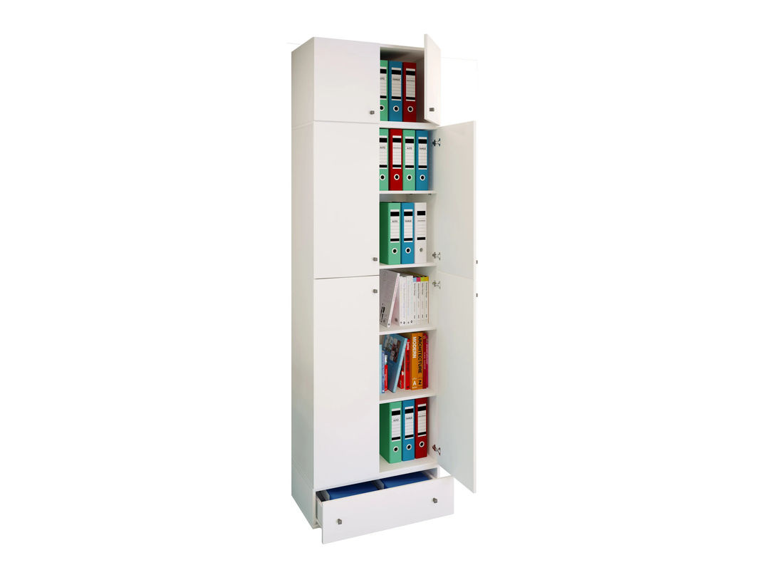 VCM Büroschrank Lona Weiß mit Aufsatz, Schublade und Drehtüren, B/T/H: 70 x 39 x 240 cm - Bild 2