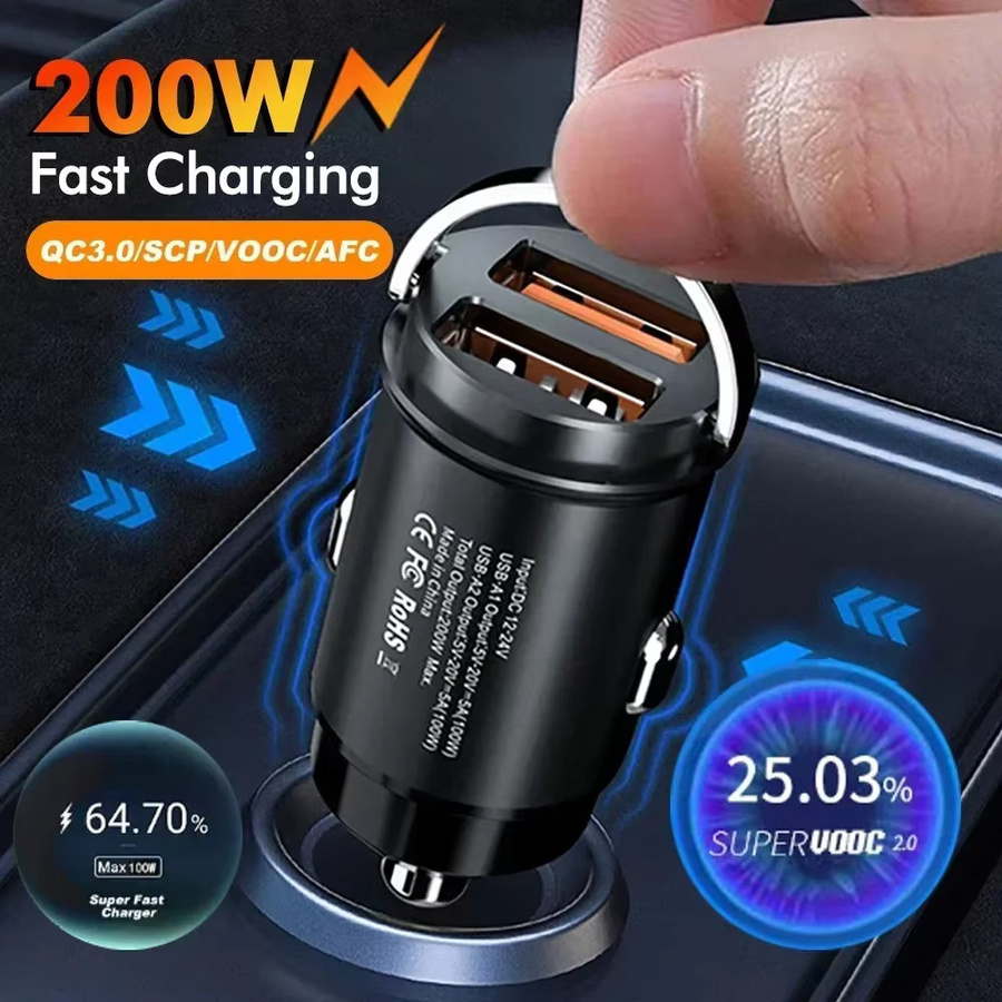 Mini Auto Ladegerät mit QC3.0 und PD Schnellladefunktion für USB Typ C, 100W für Xiaomi, Samsung, Huawei und iPhone - Bild 3