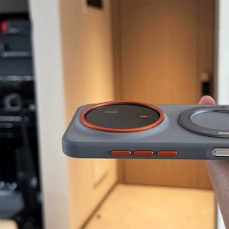 Magnetische PU-Lederhülle für Huawei Honor Magic 8 Pro 7 Lite 6 X9C X9D mit 360 Grad drehbarem Ringhalter in Grau - Bild 2