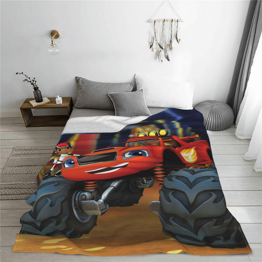 Blaze And The Monster Machines Fleece-Plüsch-Überwurfdecke in Multicolour, warme Cartoon-Decke für Zuhause und Schlafzimmer, B/H: 75 x 100 cm - Bild 3