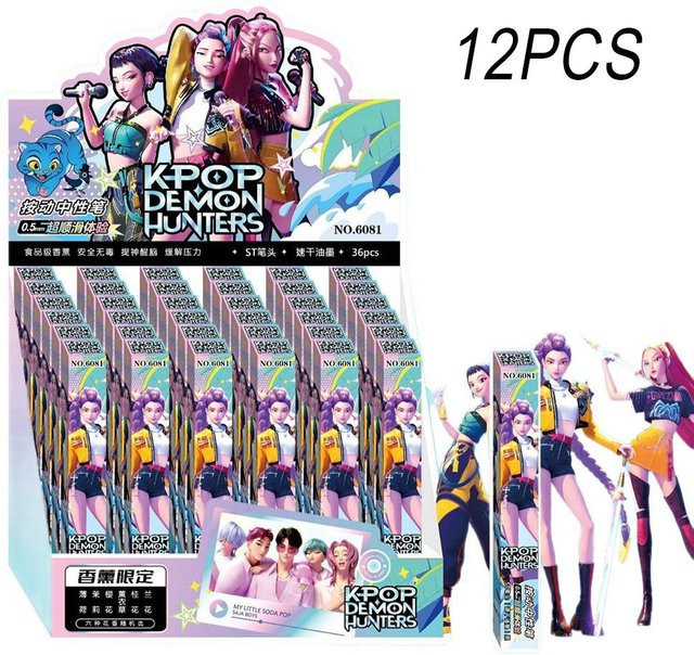 Anime Dämonenjäger Gelstift mit schwarzer Tinte, 0,5 mm Schreibgerät für Schule und Studium - Bild 1