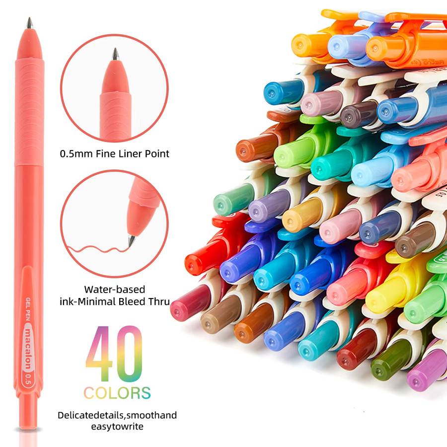 SHANDS bunte Gelstifte mit 0,5 mm feiner Spitze für Schule, Büro und Journaling, 20 Stück - Bild 3