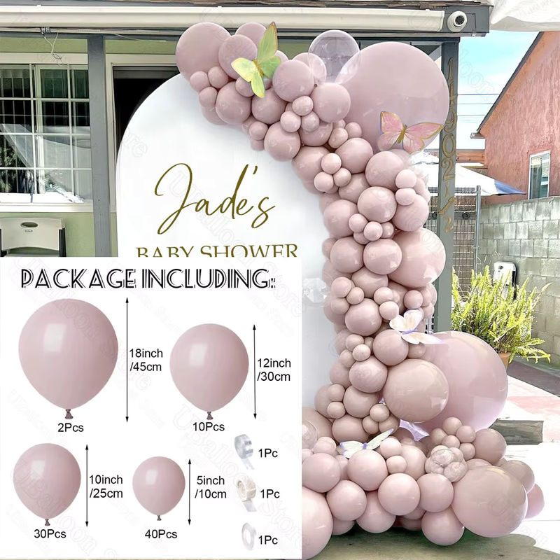 Twilight Pink Ballonbogen in Dusty Boho Haze Pink für Geburtstag, Babyparty und Hochzeit - Bild 2