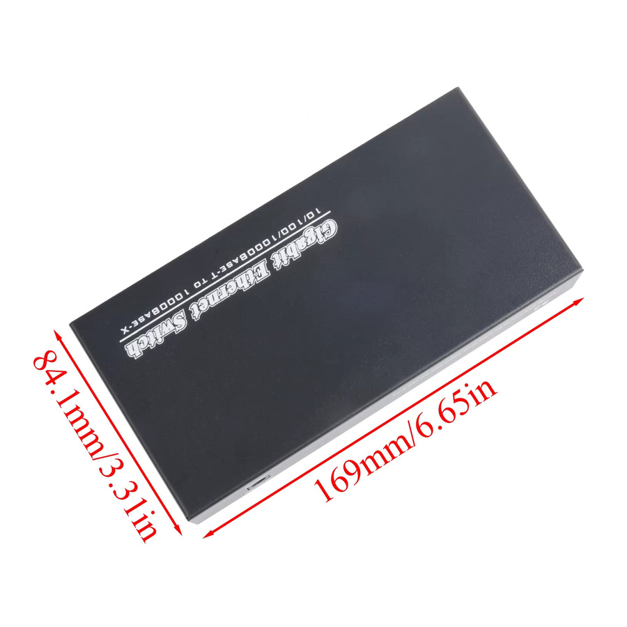 LYNNDM Gigabit SFP Medienkonverter mit 4 SFP zu 2 RJ45 Transceivern und Glasfaser-Switch in Schwarz - Bild 2