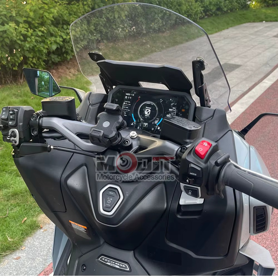 Sivir Motorrad Lenker GPS Telefon Halterung für Yamaha TMAX 560, 360 Grad drehbar, Schwarz - Bild 4