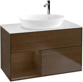 V&B Finion Waschtischunterschrank mit Wandbeleuchtung in Weiß, Breite: 100 cm - Bild 1