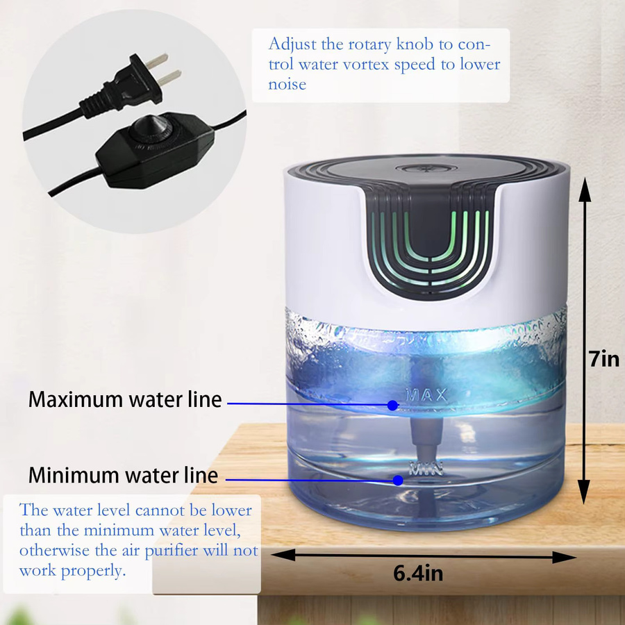 Ofenlai Aroma Diffuser Luftreiniger und Luftbefeuchter auf Wasserbasis in Grau und Weiß mit Duftfach - Bild 3