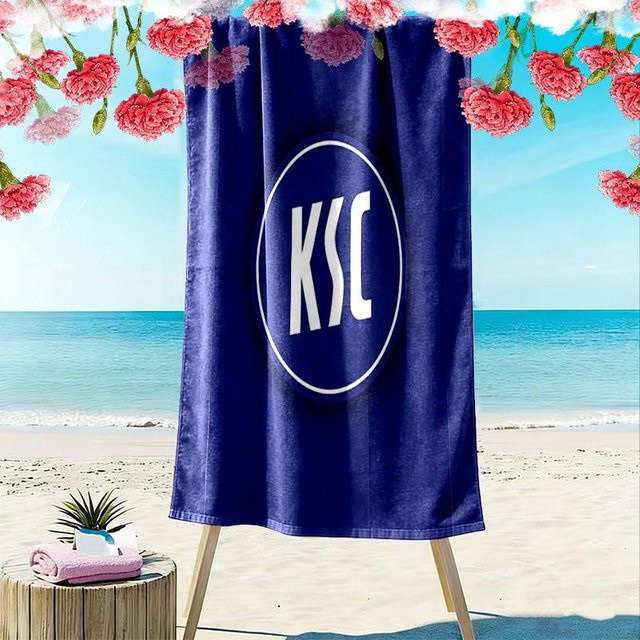 KSC Print Strandtuch Blau, Weiches und Schnelltrocknendes Handtuch für Strand und Camping, B: 70 cm, L: 140 cm - Bild 1