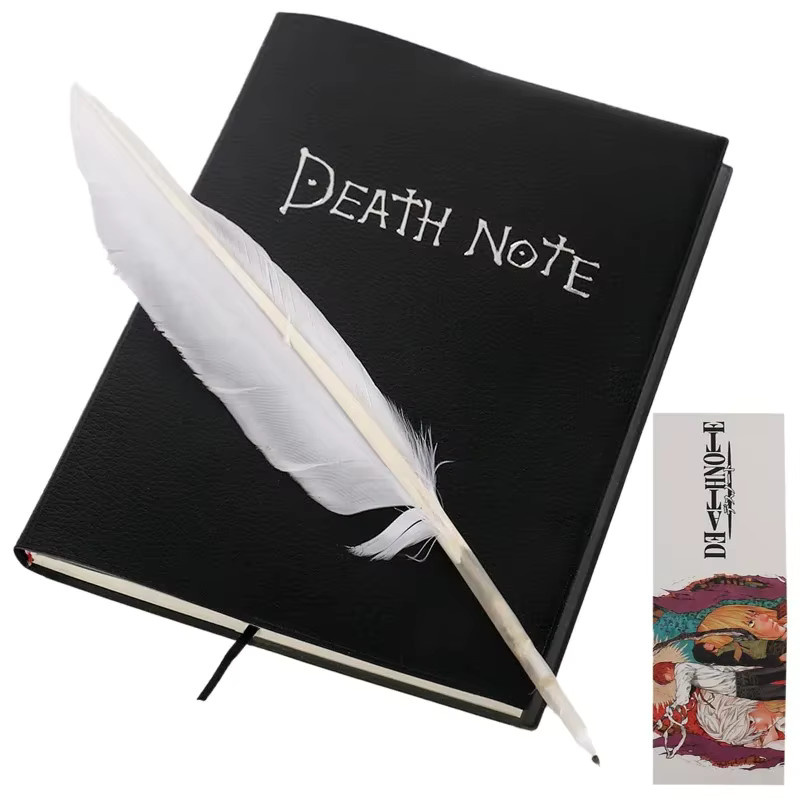 Death Note Anime Notizbuch mit Federstift in Schwarz aus Kunstleder mit Hardcover und linierten Seiten - Bild 6