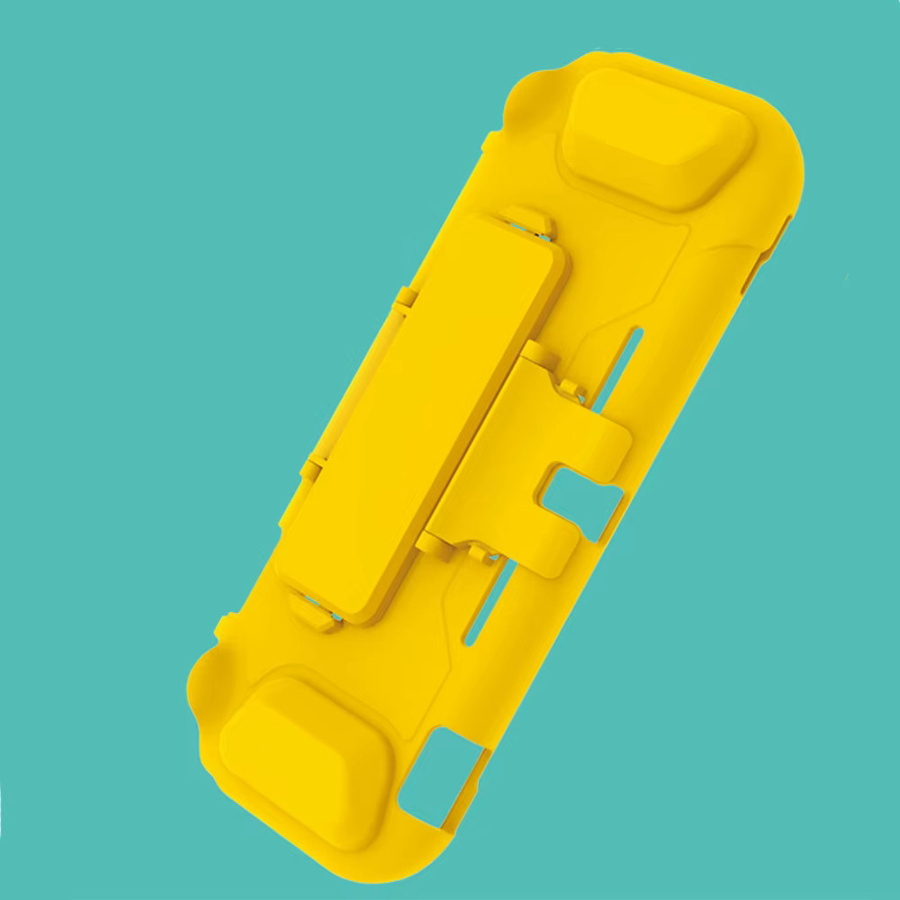 Dobe Schutzhülle TNS-19121 für Nintendo Switch Lite in Gelb mit integriertem Ständer und Platz für 4 Spielkassetten - Bild 2