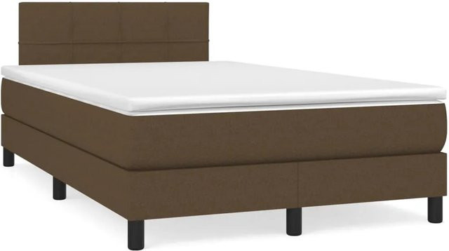 vidaXL Boxspringbett mit Matratze Hybrid-Design in Dunkelbraun, B/T: 120 x 200 cm - Bild 1