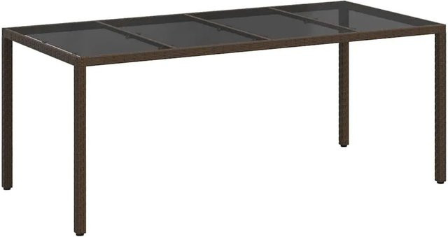Furnicato Gartentisch aus Poly-Rattan in Braun mit modernem Design, B/T/H: 190 x 90 x 75 cm - Bild 1