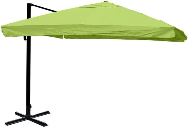 Gastronomie-Ampelschirm MCW A96 in Grün aus Polyester und Aluminium mit einem Durchmesser von 4,24 m - Bild 2