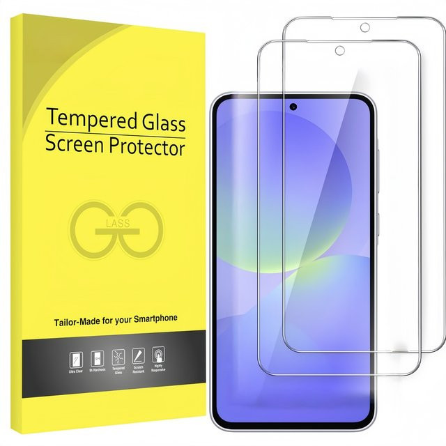 2 Stück Samsung Galaxy A57 A37 A17 Panzerglas Displayschutzfolie transparent mit vollständiger Abdeckung - Bild 1