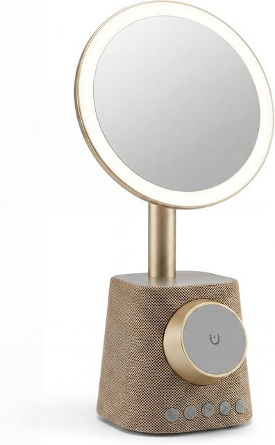 hjh OFFICE Schminkspiegel Glamlody mit LED-Licht, rund, Gold - Bild 1