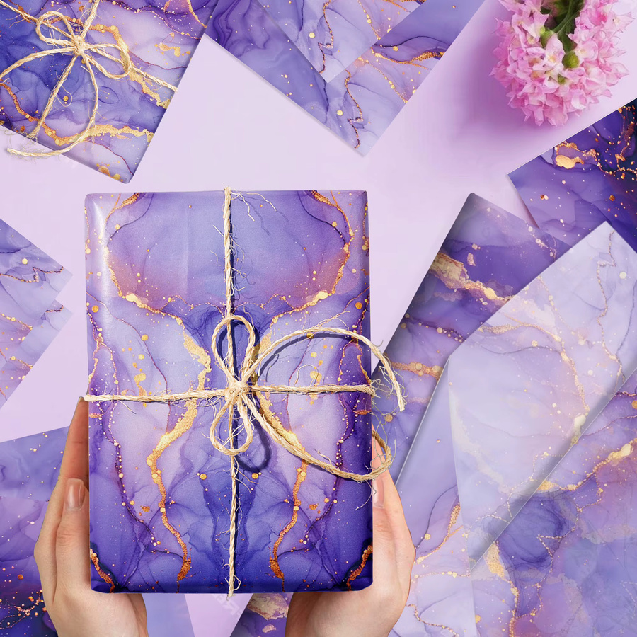 Lila Farbverlauf Seidenpapier für DIY Geschenkverpackungen zur Dekoration von Geburtstagen und Hochzeiten - Bild 4