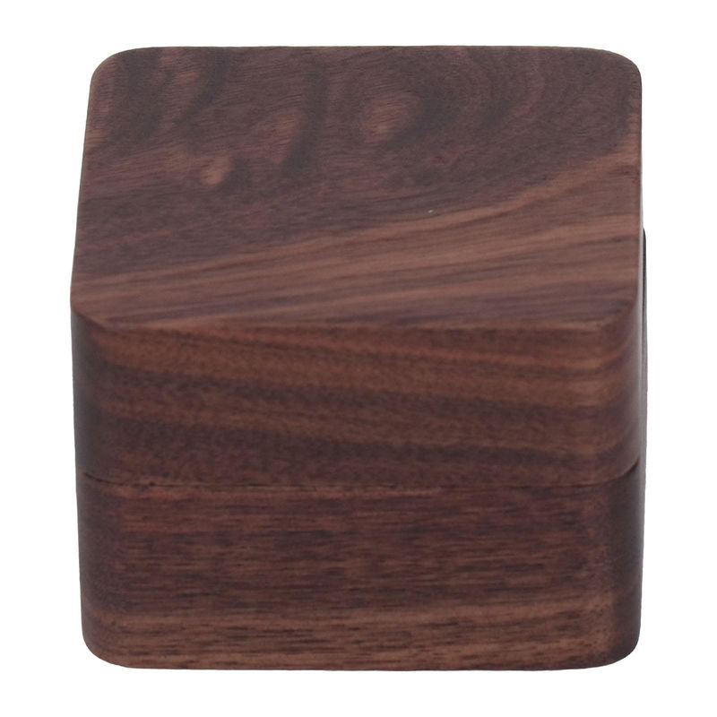 Igeteck Ringschatulle aus Holz im Retro-Stil mit Magnetknopf, schwarze Walnuss - Bild 5