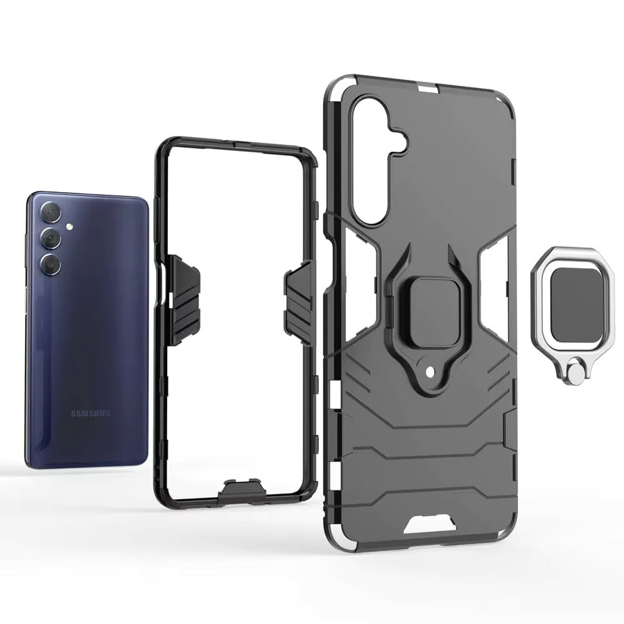 Panzerhülle für Samsung Galaxy S25 S24 S23 Ultra Plus FE und A-Serie mit Ringhalterung in Schwarz - Bild 2