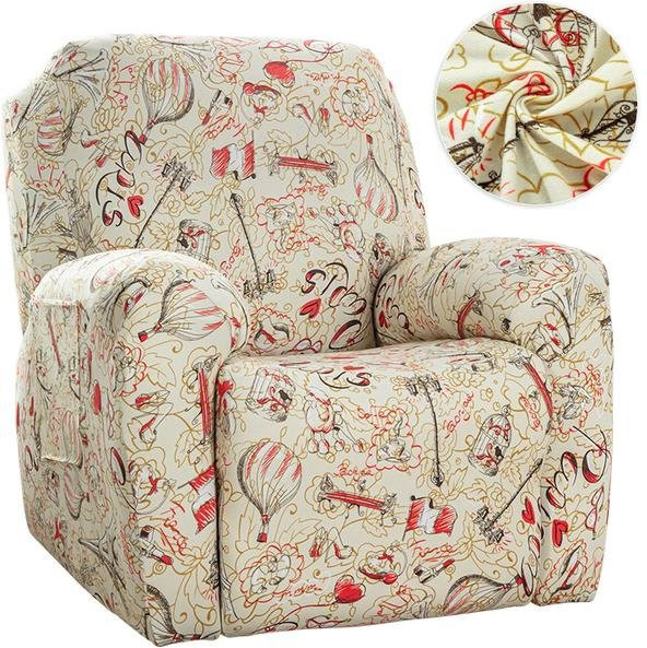 Lellen Floraler Stretch-Liegesofabezug für 1 Sitz, abnehmbarer Schonbezug für Relax-Sessel in Multicolour - Bild 1