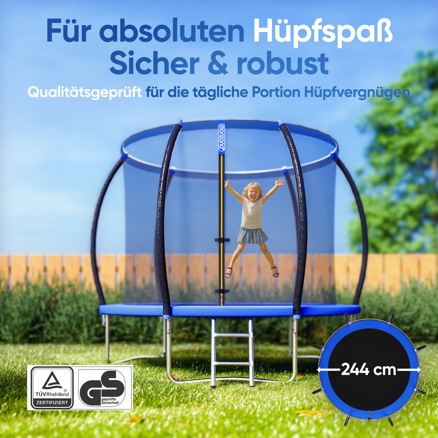 MONZANA Trampolin Ø244cm mit Sicherheitsnetz innen TÜV GS - Bild 2