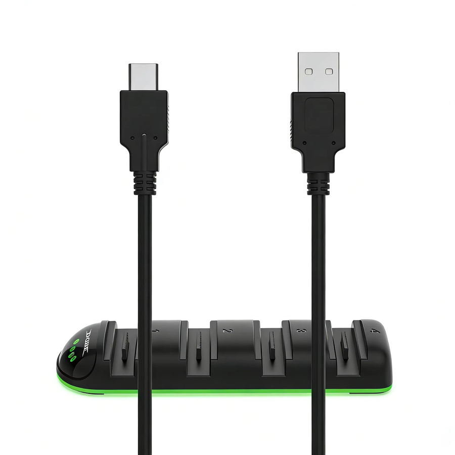 DOBE 4-in-1 Mini-Schnellladestation TNS-31114 für Nintendo Switch Controller in Schwarz mit LED-Anzeige - Bild 2