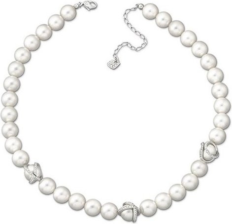 Swarovski Halskette, Perle, Weiß, Damen, minimalistisch - Bild 1