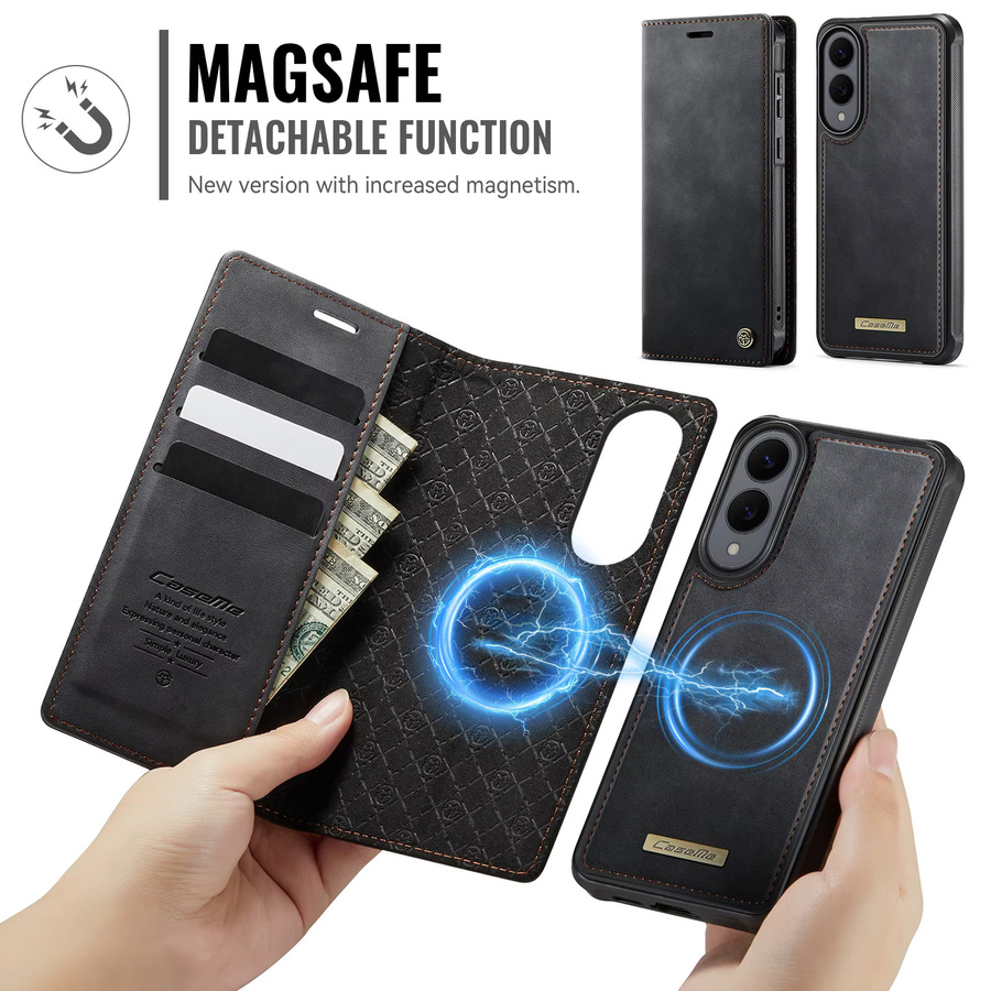 2-in-1 Magnetische Lederhülle für Samsung Galaxy S25 S26 S24 S23 S22 S21 S20 5G mit Brieftaschen-Funktion und kabellosem Laden in Schwarz oder Rot - Bild 3
