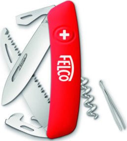 FELCO 505 Schweizer Messer mit 10 Funktionen aus Edelstahl in Rot - Bild 1