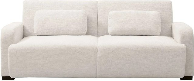 Vente-unique Schlafsofa Lomario Beige mit Stoffbezug und Kissen, Breite: 213 cm - Bild 1