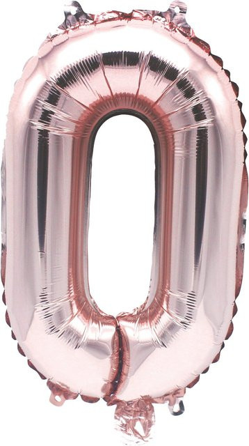 Rico Design Folienballon Zahl 0 in Rosa, Höhe: 36 cm - Bild 1