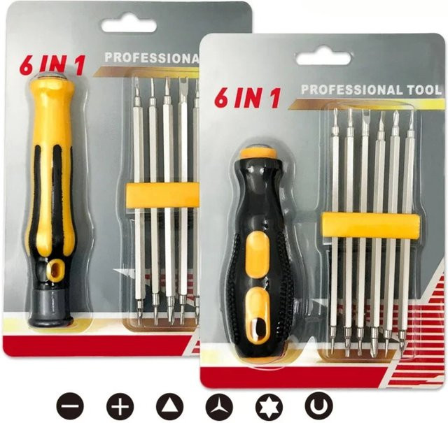 Ninth World 6-in-1 Magnetisches Schraubendreher-Set für präzise Reparaturen mit sechseckigen, Y-förmigen und U-förmigen Bits - Bild 1
