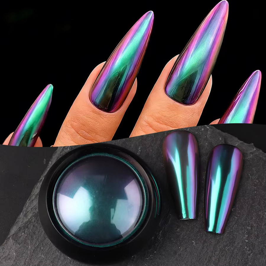 Full Beauty Nagelpuder Pigment, Lila-Blau, Metallic - Bild 3