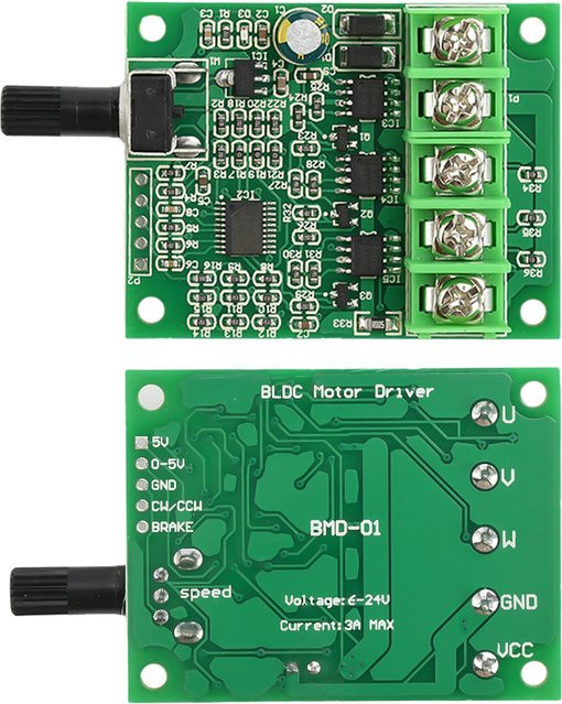 Aideepen DC dreiphasiger bürstenloser Hall-Motor-Geschwindigkeitsregler für Festplattenlüfter und optische Laufwerke, Farbe: Grün - Bild 1