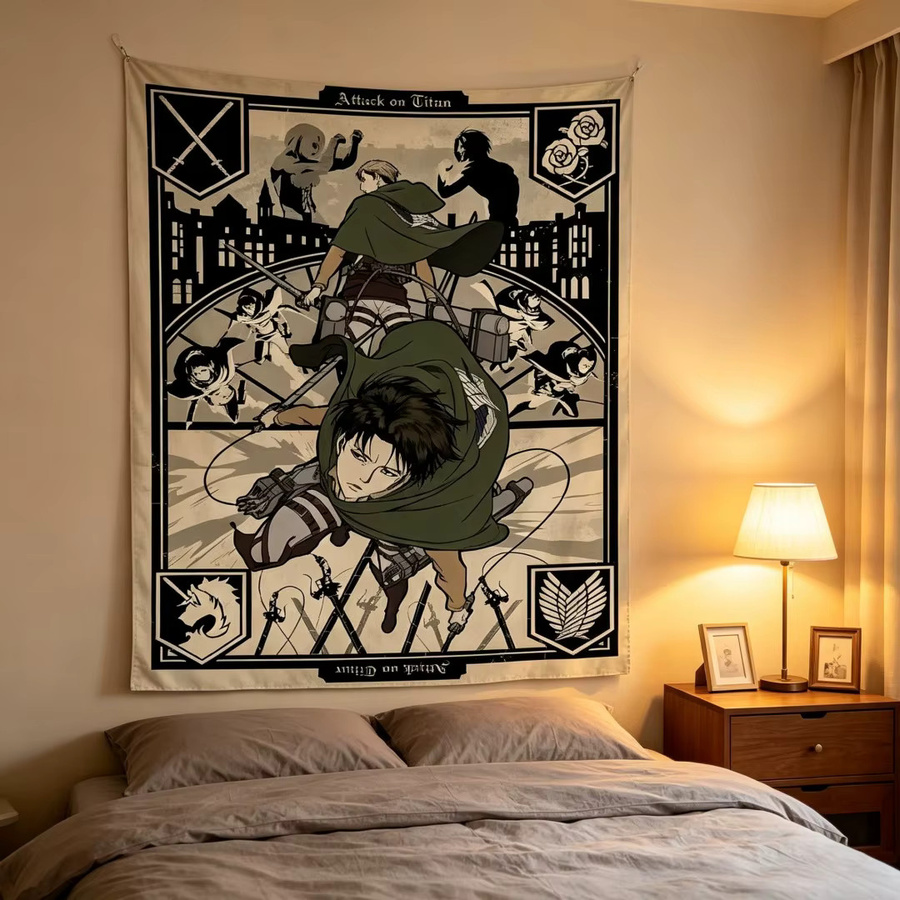 Attack on Titan Wandbehang Levi Ackerman Survey Corps Deko-Wandteppich von Bandai in Multicolour - Bild 2