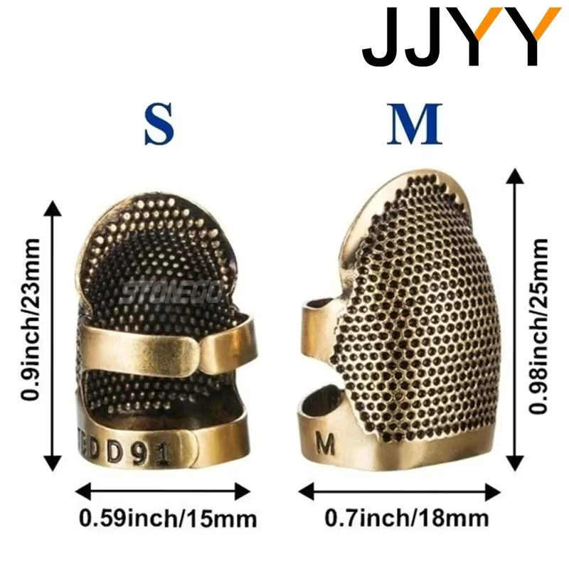 STONEGO Vintage Metall-Fingerhut-Set in Gold, 2 Stück Näh- und Handarbeitszubehör - Bild 4