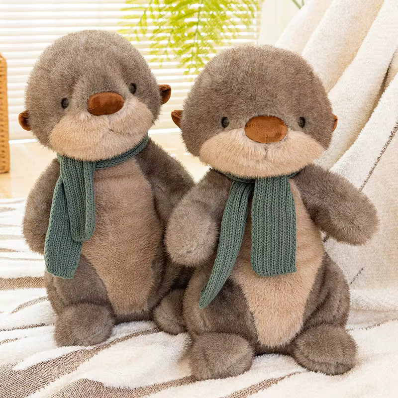 Weiches Otter-Stofftier als lustige Kuschelpuppe und Dekoration, Höhe: 26 cm - Bild 4