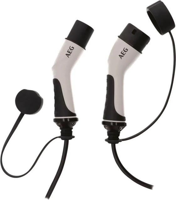 AEG Typ 2 E-Ladekabel mit Schutzkappe, Länge: 5 m, Schwarz und Weiß - Bild 1