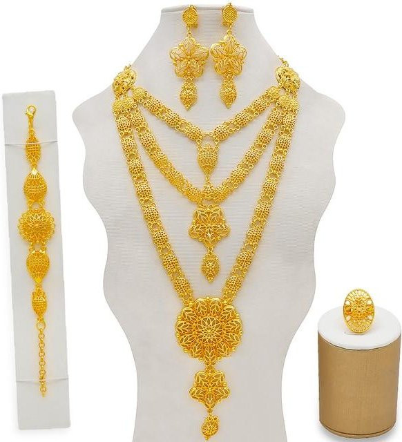 Allbestart Schmuck-Set Halskette & Ohrring, beige - Bild 1