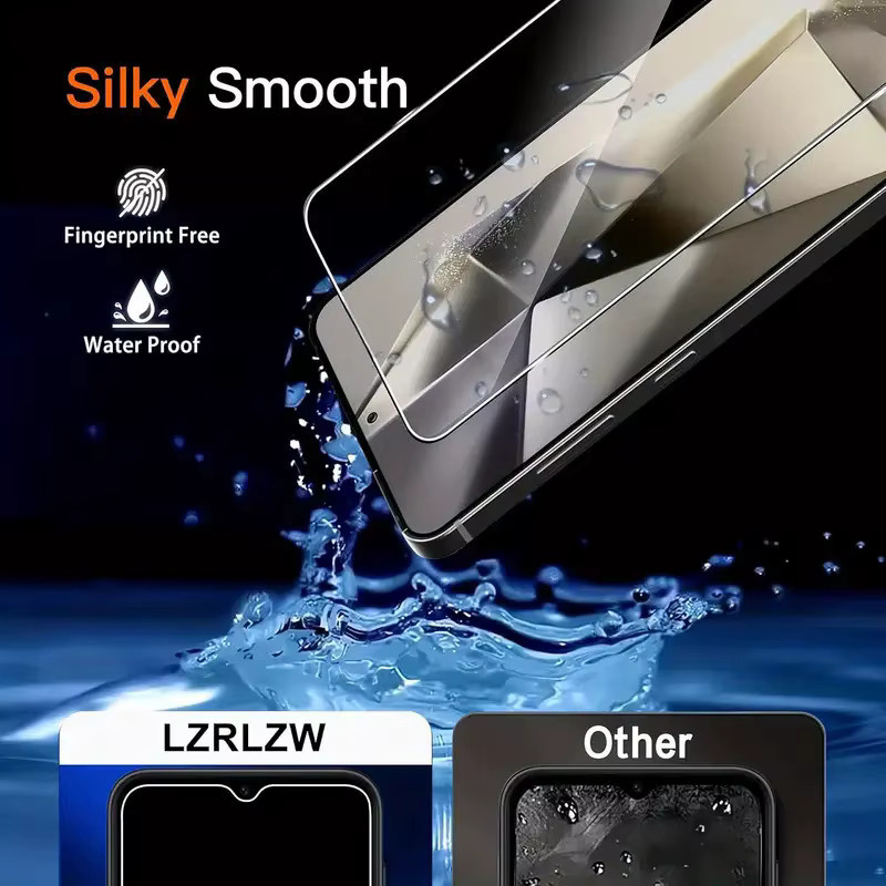 2er-Pack Full Cover Glas-Displayschutz für Samsung Galaxy S25 S24 Ultra FE A55 A54 A52 A36 A34 A26 A24 A16 A15 A06 A05 in Transparent - Bild 3