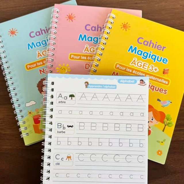 BOHY Kalligraphie-Übungsset mit 4 Büchern für Zahlen, Mathematik, Buchstaben und Zeichnen inklusive Stift in Mehrfarbig - Bild 1