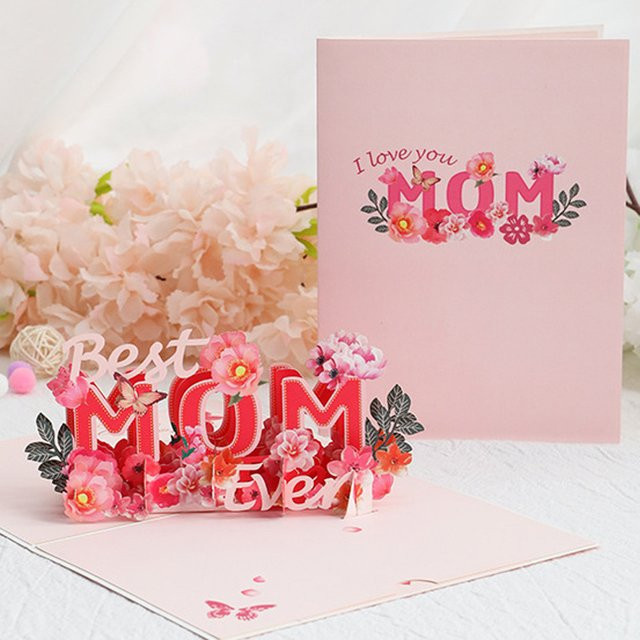 3D Muttertag Grußkarte in Pink aus Papier - Bild 1