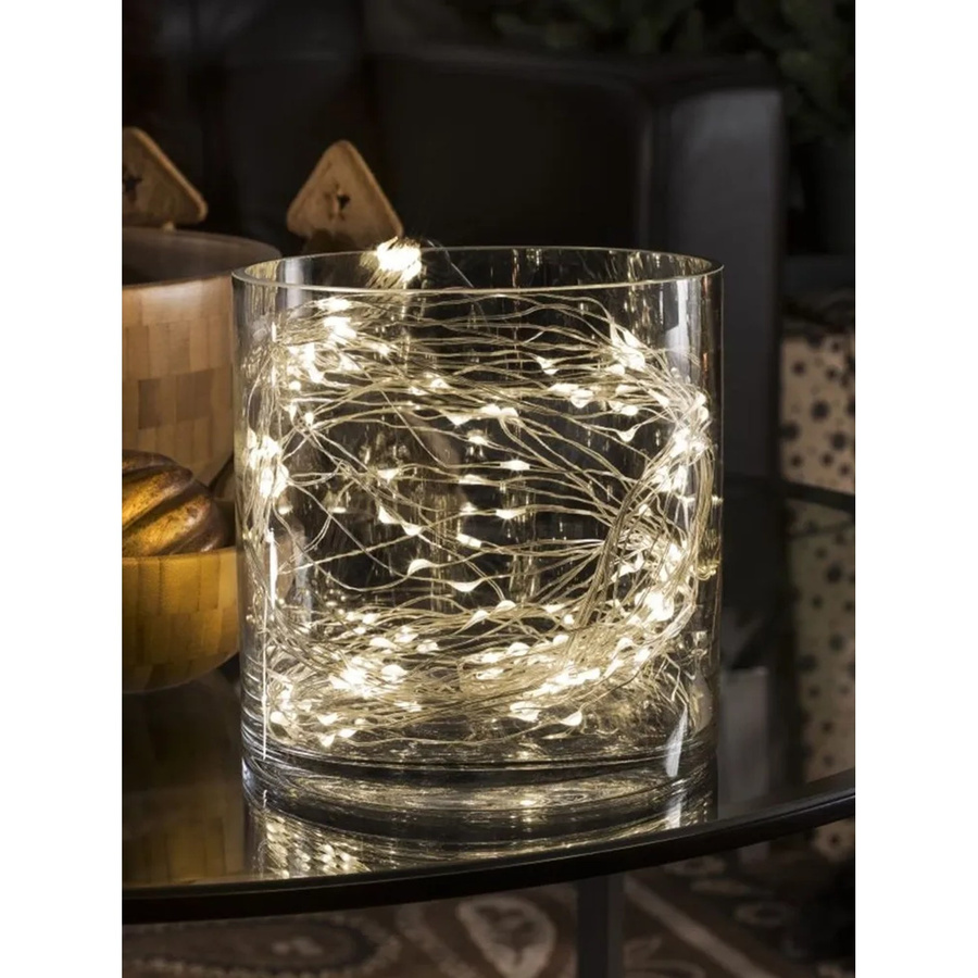 Konstsmide LED Lichterkette Tropfenlametta in Silber mit 200 warmweißen LEDs für den Innenbereich - Bild 2