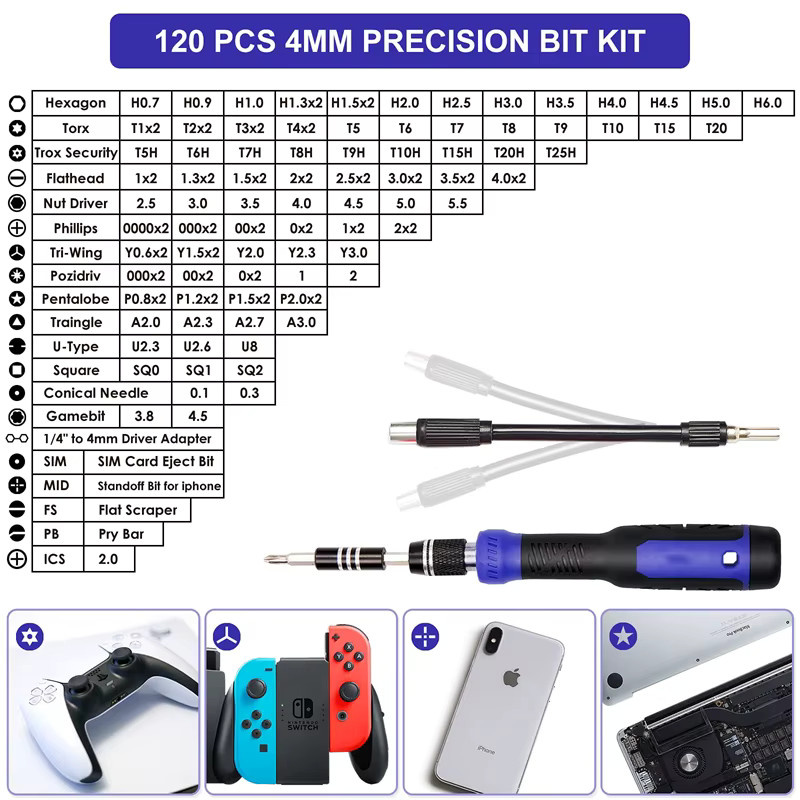 OIMG Präzisions-Schraubendreher-Set 191 in 1 Multi-Bit-Werkzeugset für Elektronik-Reparaturen von Computer und Handy - Bild 3