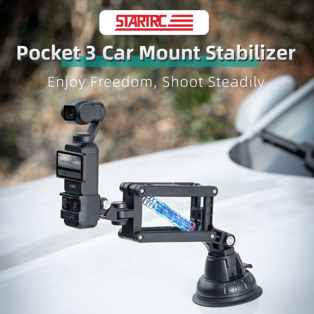 STARTRC Blade Arm Autohalterung Stabilisator in Schwarz für DJI Osmo Pocket 3, Insta360 X4, GoPro Hero 13 und Action 5 Pro - Bild 1
